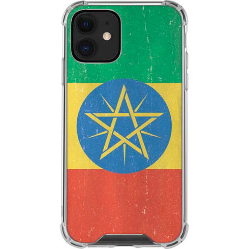 Ethiopia Flag Distressed iPhone 12 Mini Clear Case